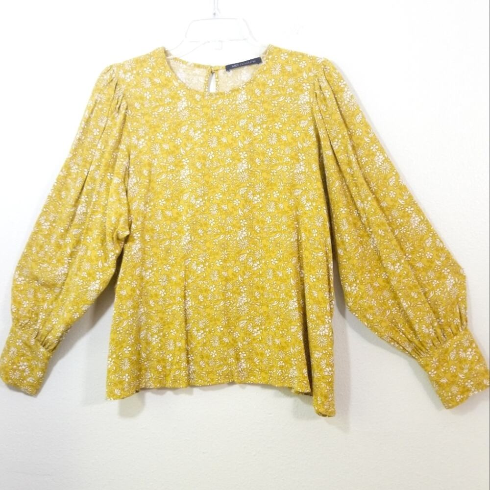 M&S Collection Honey floral balloon sleeve top
